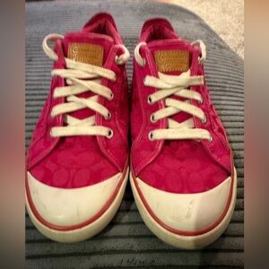 Coach Fuchsia Sneakers with White Details